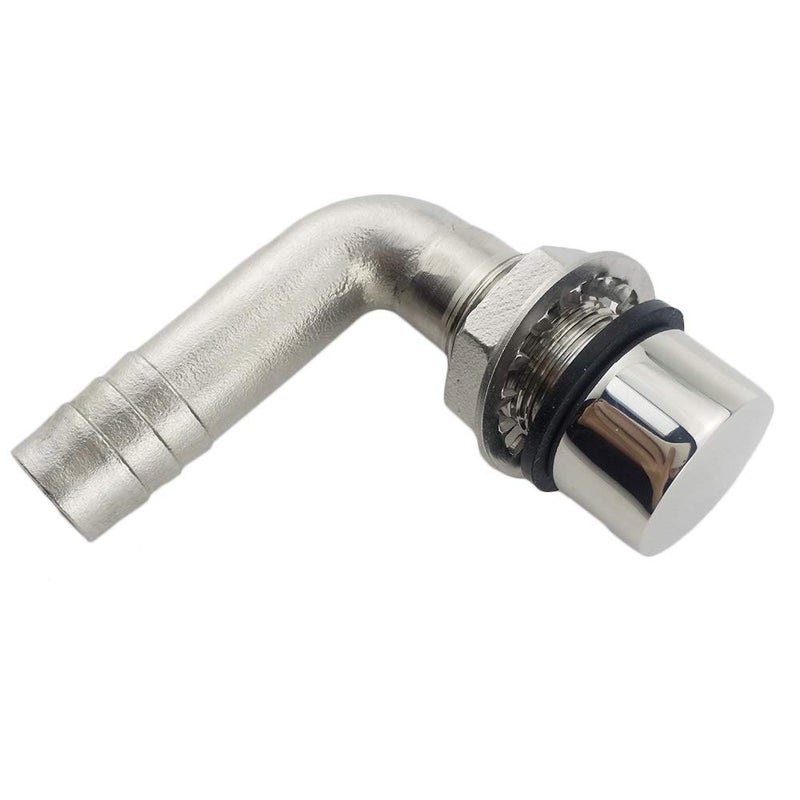 keehui Universal 90Â° Fuel Vent 316 Stainless Steel Marine Grade Fuel Gas Tank Vent with Mounting Gasket Hardware Fitting for 5/8inch Hose - Image 4